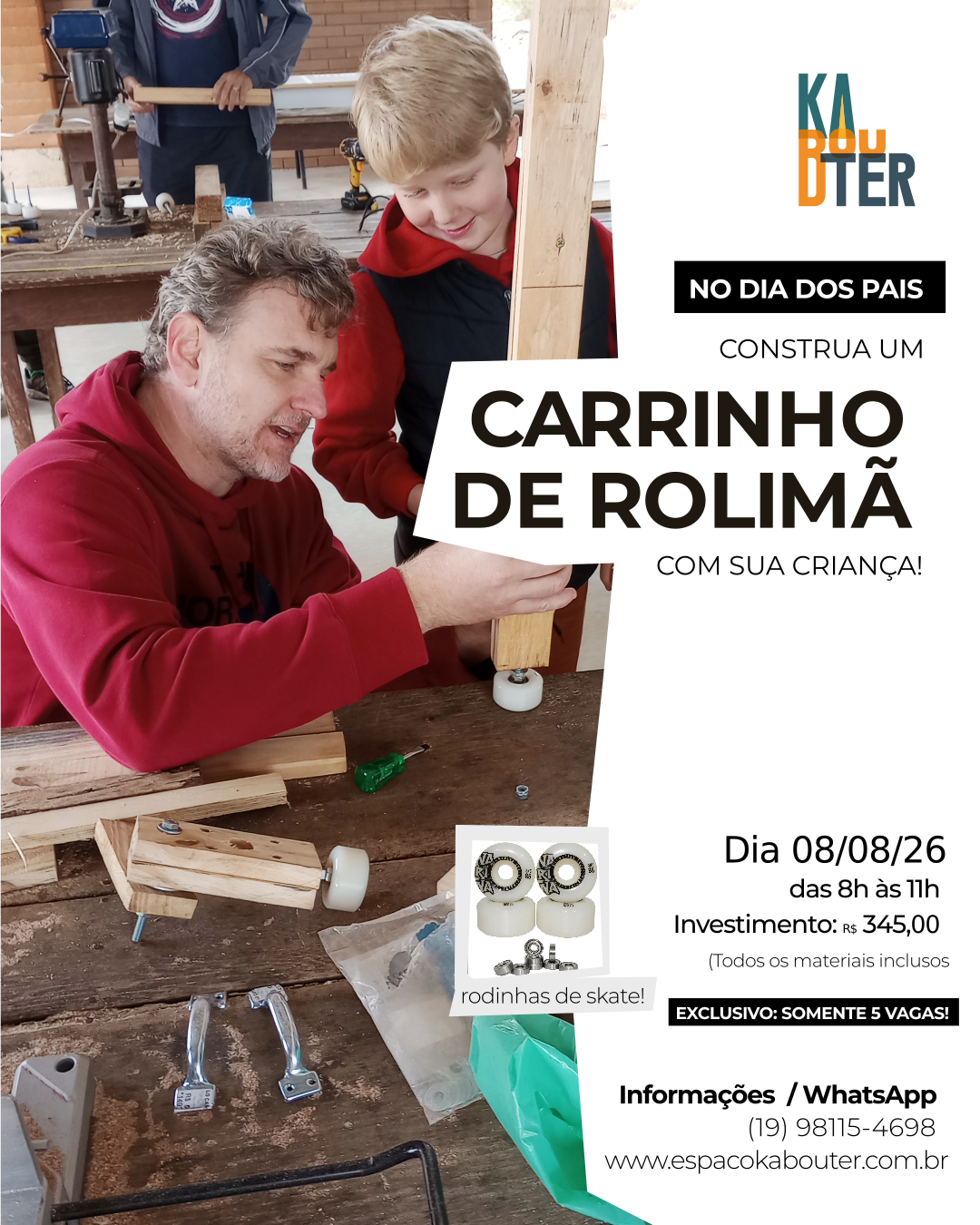 Oficina de carrinho de rolimã 2026